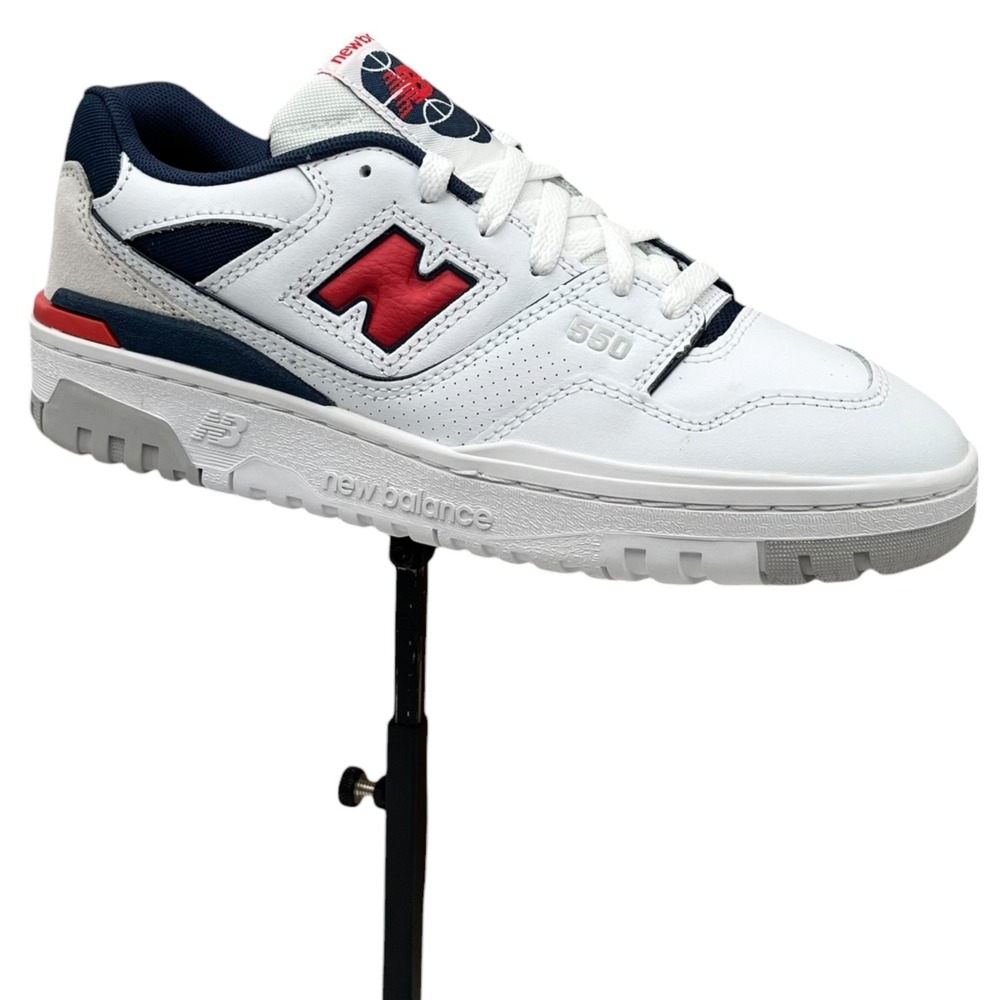 New Balance Big Boys 550 Sneaker Size 6.5 White Red Navy Basketball-inspired